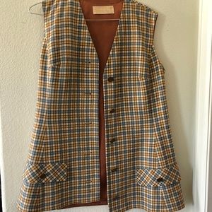 Pendleton plaid vest blue and yellow